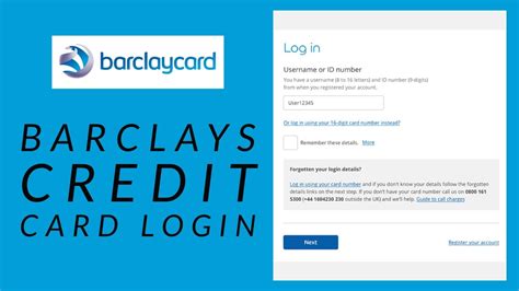 Enter your card number and if you don't know your passcode or memorable word follow the forgotten details links in the next steps. For security, you have 5 minutes to log in. ... Next. Register your account. Barclaycard is a trading name of Barclays Bank UK PLC. Barclays Bank UK PLC is authorised by the Prudential Regulation Authority and regulated by the …